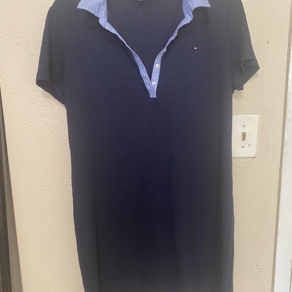 Tommy Hilfiger Navy Dress with Blue Collar